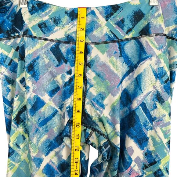 90 Degree By Reflex Blue Multicolor Abstract Print Stretch Leggings Womens XL - Picture 5 of 6